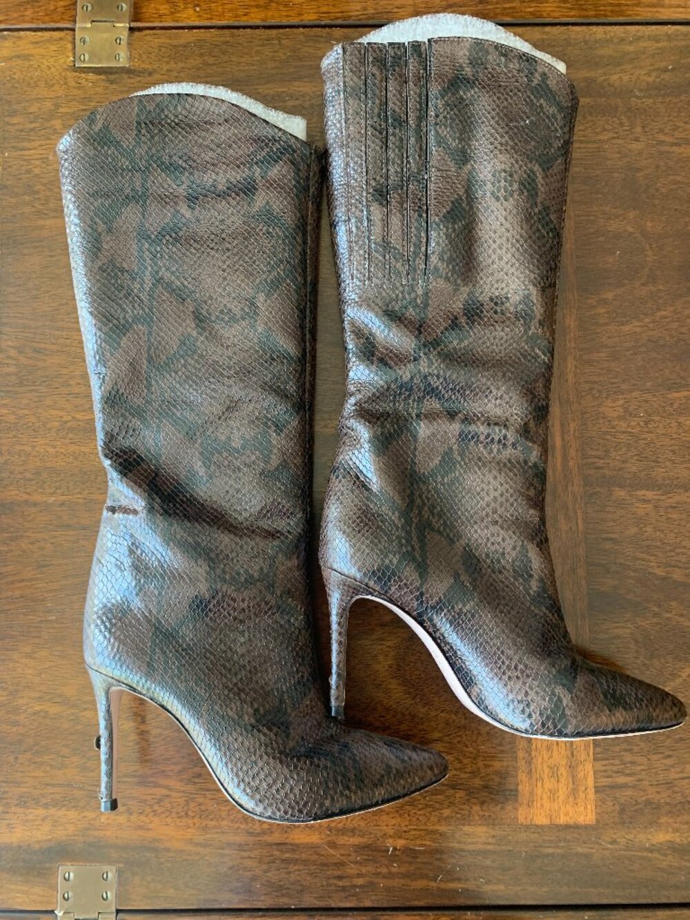 Schutz Snakeskin Leather Boot